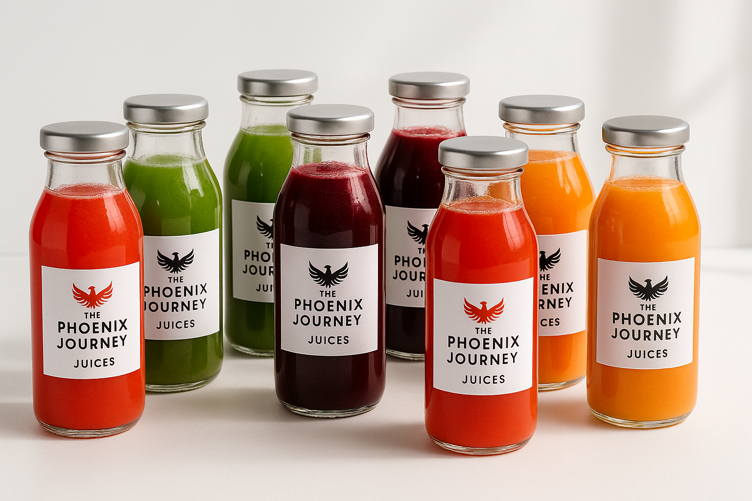 8 bottles of juice 2 strawberry 2 celery 2 beet 2 carrot